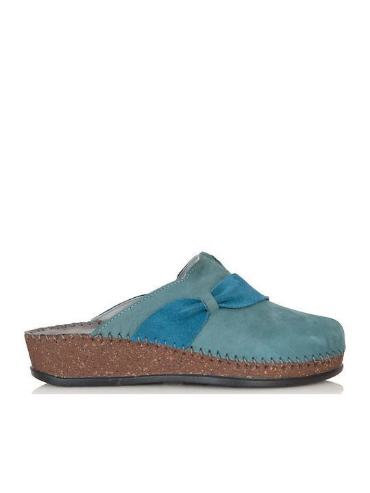 Anatomical Leather Women's Slippers Blue