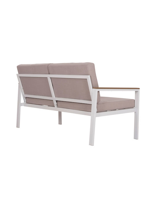 Safin Two-Seater Couch White-beige 140x70x77cm