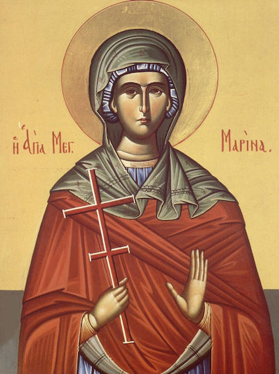 Saint Marina Stone Icon - 15x20cm Rectangular - Glossy