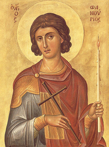 Stone Saint Phanourios-16x30cm-rectangular-glossy