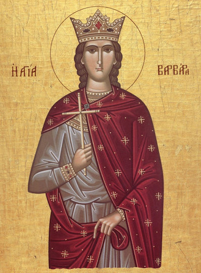 Stone Saint Barbara-15x20cm Rectangular-matte