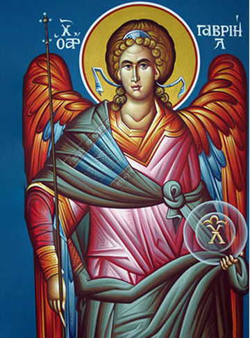 Stone Archangel Gabriel-10x15cm-rectangular-glossy