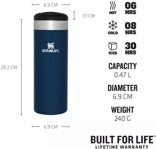Stanley AeroLight Transit Pahar Termos Oțel inoxidabil Fără BPA 470ml Hammertone Green