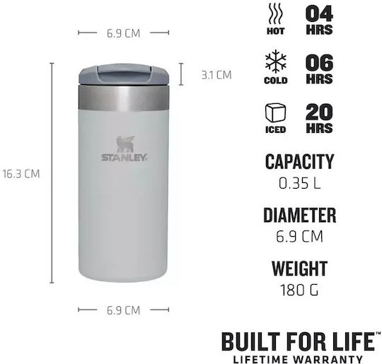 Stanley AeroLight Transit Glass Thermos Stainless Steel BPA Free 350ml Black