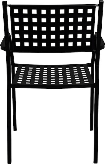 ArteLibre Gartenstühle Metallisch Montu Schwarz 54x51x84cm
