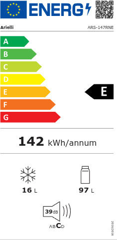 Arielli Mini Bar 113lt Υ84.5xΠ54.5xΒ57.5εκ. Λευκό ARS-147RNE