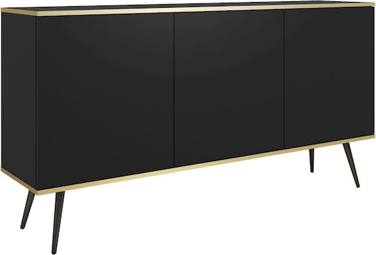 Sideboard Oro Wooden Charcoal 160x39x85cm