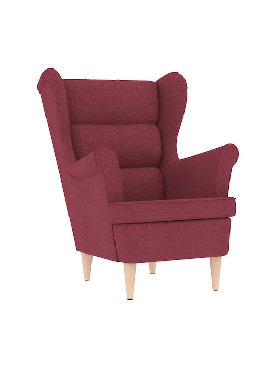 Bergère cu Puf Bordeaux, Red 74x84x100cm
