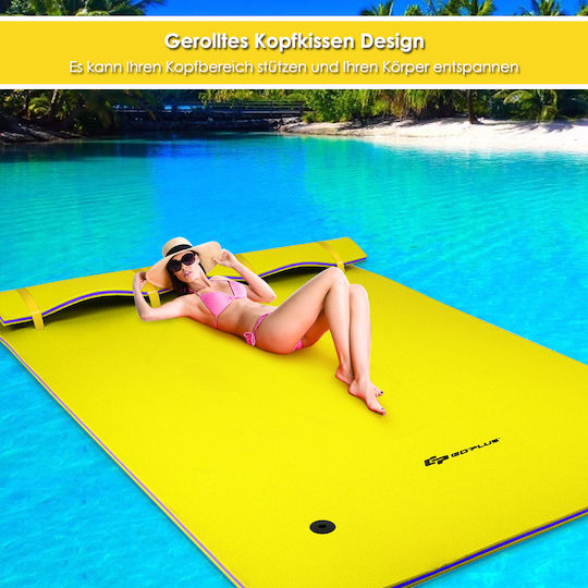 Costway Inflatable Pool Mattress Yellow 270x180cm