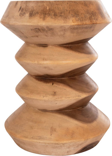 Hocker Für das Wohnzimmer Hölzernes Bellows Natural 35x35x45cm