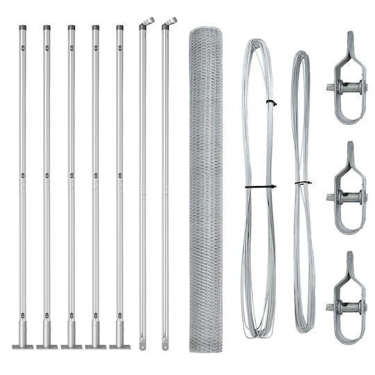 vidaXL Hexagonal Garden Fencing Material 7pcs Silver