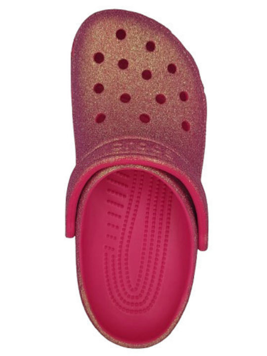 Crocs Classic Iridescent Glitter Women's Clogs Fuchsia