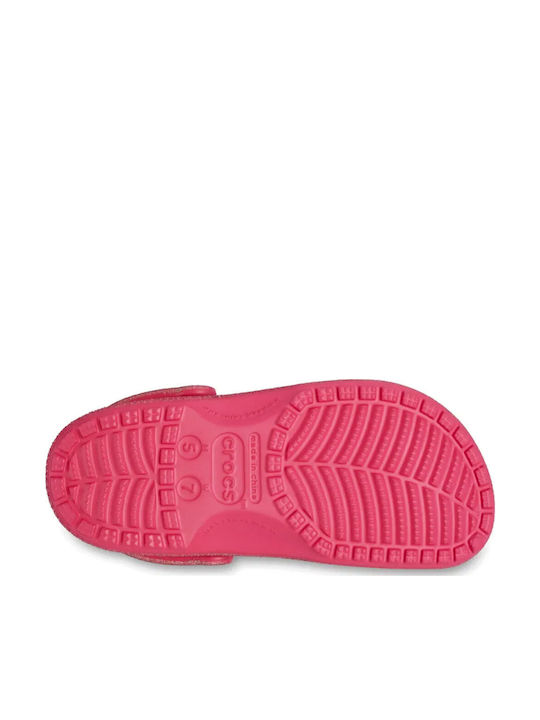Crocs Classic Iridescent Glitter Women's Clogs Fuchsia