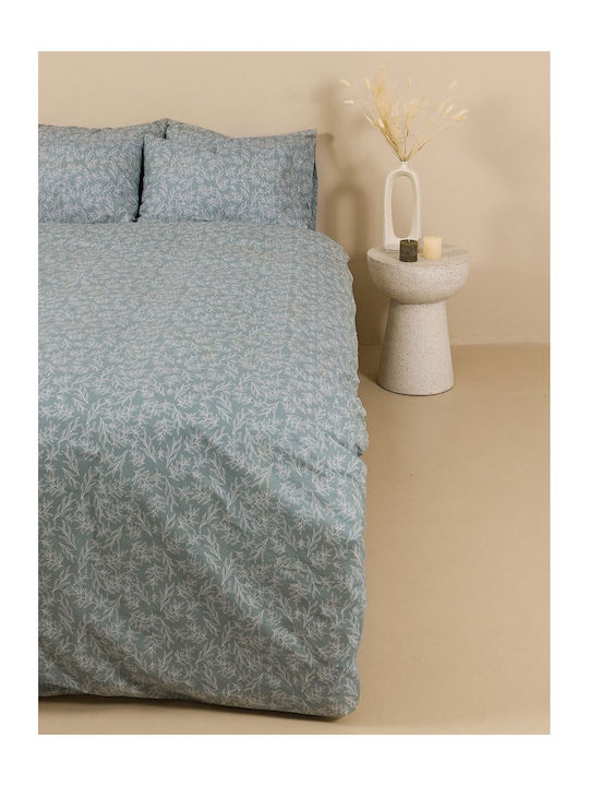 Sunshine Sheet Sets Double with Elastic 150x205+30cm. Cotton Feelings 2052 Aqua 4pcs