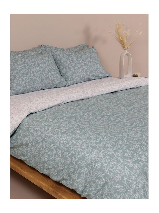 Sunshine Sheet Sets Double with Elastic 150x205+30cm. Cotton Feelings 2052 Aqua 4pcs