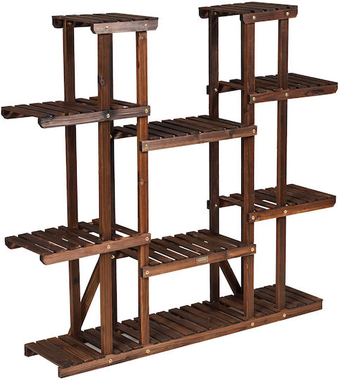 Costway Blumentopf-Regal Holz Braun 125cmx25cmx114cmcm.