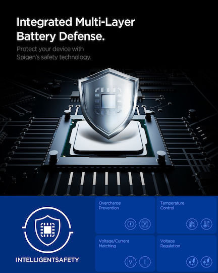 Spigen Φορτιστής Χωρίς Καλώδιο GaN με Θύρα USB-A και 2 Θύρες USB-C 67W Power Delivery / Quick Charge 3.0 Λευκός (Essential)