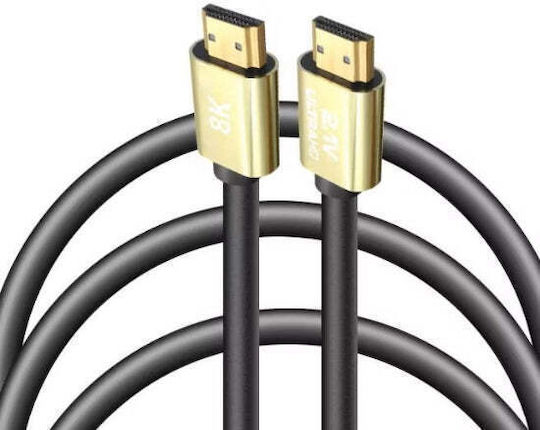Hdtv HDMI 2.1 Ultra High Speed 48Gbps 4K 120Hz HDR VRR Cable HDMI male - HDMI male 3m Μαύρο