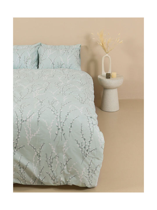 Sunshine Cotton Feelings 2054 Pillowcase Set with Envelope Cover Aqua 50x70cm.