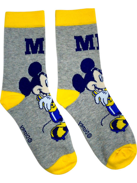 Disney Παιδικές Κάλτσες Mickey Γκρι 3 Ζευγάρια