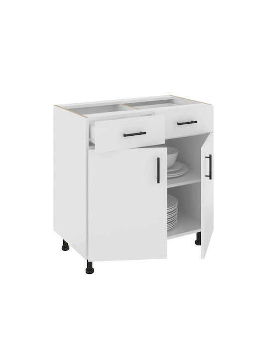 Επιδαπέδιο Ντουλάπι με Πάγκο Εργασίας White 80x50x80εκ.