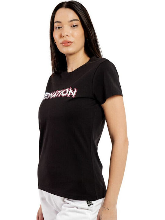 Women's Blouse Cotton Short Sleeve Black