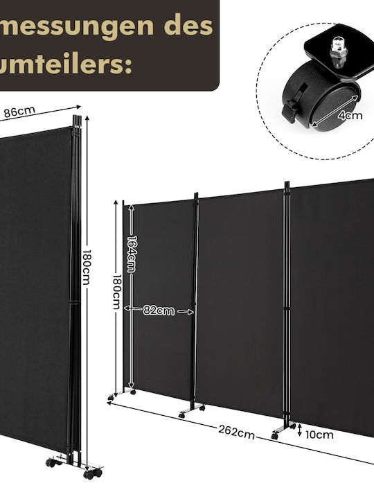 Costway Dekorativer Raumteiler Metall 262x180cm