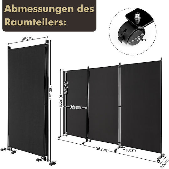 Costway Dekorativer Raumteiler Metall 262x180cm