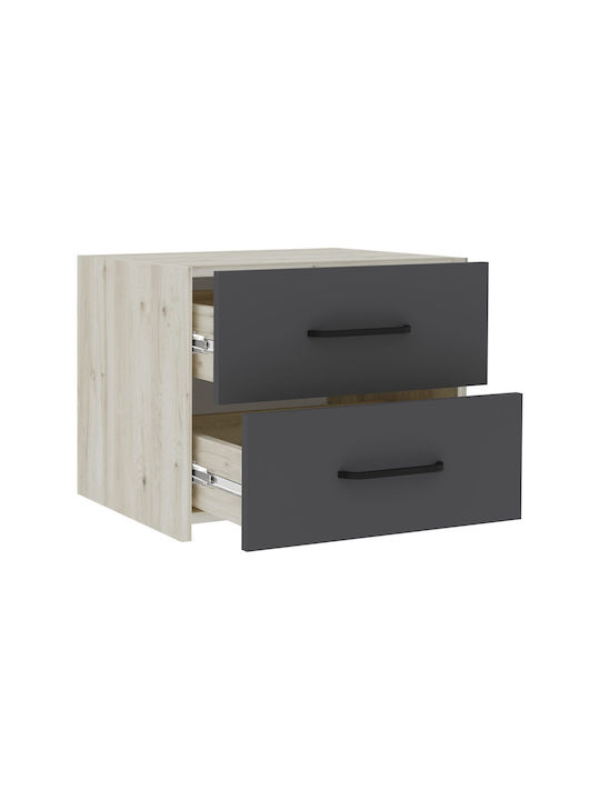 Комоди Malmo Дървени с Метални Крака Бели 2бр 40x50x40см