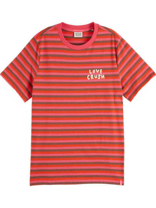 Дамско T-shirt На райета Червени, Розови, Кафяви