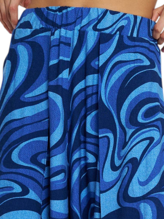 Women's Fabric Trousers with Elastic Multicolor