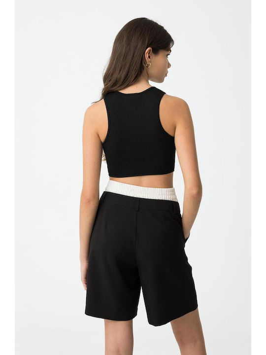 Παιδικό Crop Top Αμάνικο Black