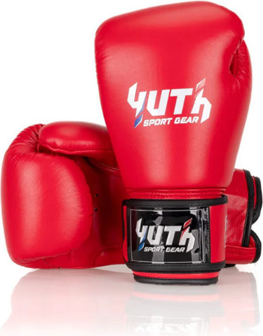 Yuth Boxhandschuhe Leder für Kampf Rot