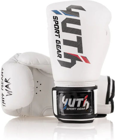 Yuth Boxing Gloves Leather for Match White