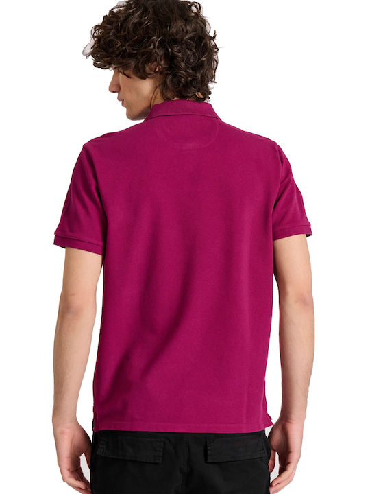 Polo Short Sleeve Blouse Magenta Purple