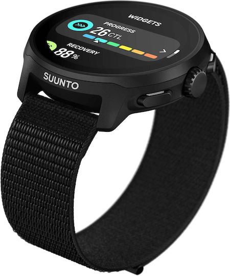 Suunto Run Stainless Steel 46mm Smartwatch with Heart Rate Monitor (All Black)