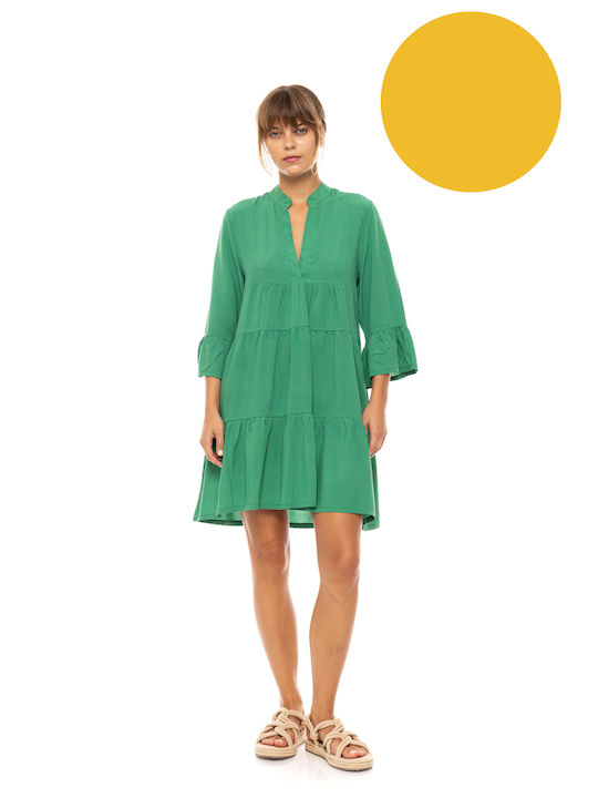Pink Label Γυναικείο Φόρεμα Παραλίας Yellow