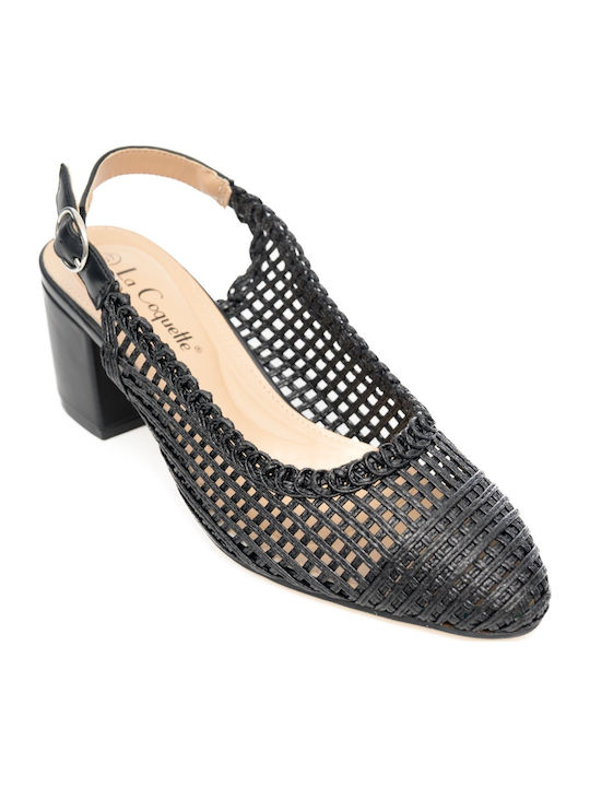Pantofi cu toc cu Curea Negre