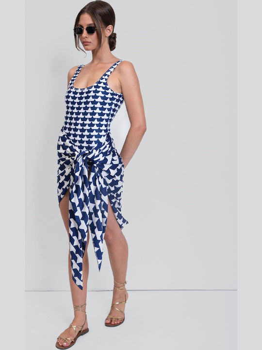 Navy Blue-White