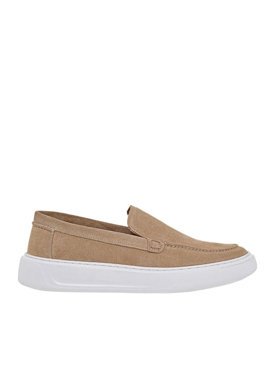 Suede Ανδρικά Loafers σε Μπεζ Χρώμα