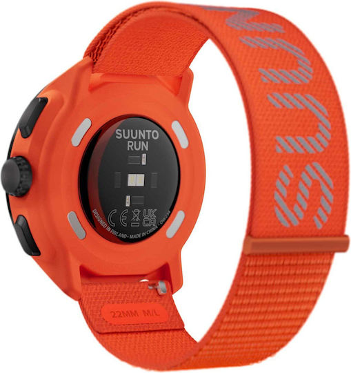 Suunto Run Stainless Steel 46mm Smartwatch with Heart Rate Monitor (Coral Orange)