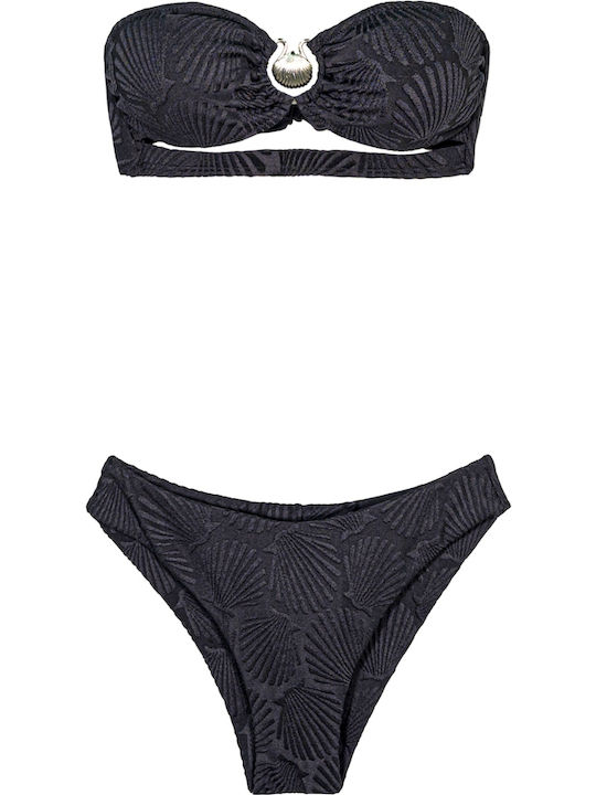 Set Bikini Ψηλόμεσο Μαύρο