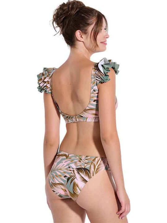 Set Bikini Sports Bra with Light Padding Olive