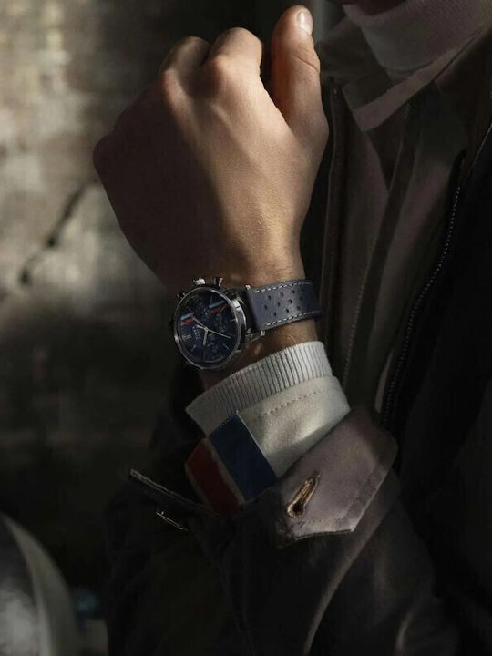 Timex Men's Watch Battery with Blue Leather Strap