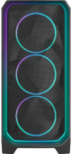 Fractal Design Meshify 3 Ambience Pro RGB Light Tint Gaming Midi Tower Κουτί Υπολογιστή με Πλαϊνό Παράθυρο Μαύρο