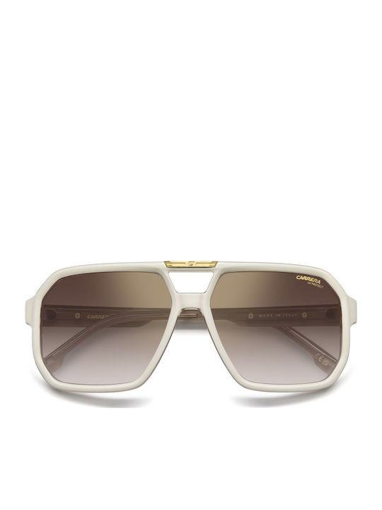 Carrera Woman Sunglasses with Beige Metallic Frame and Grey Gradient Lens 01/S VVP/YK