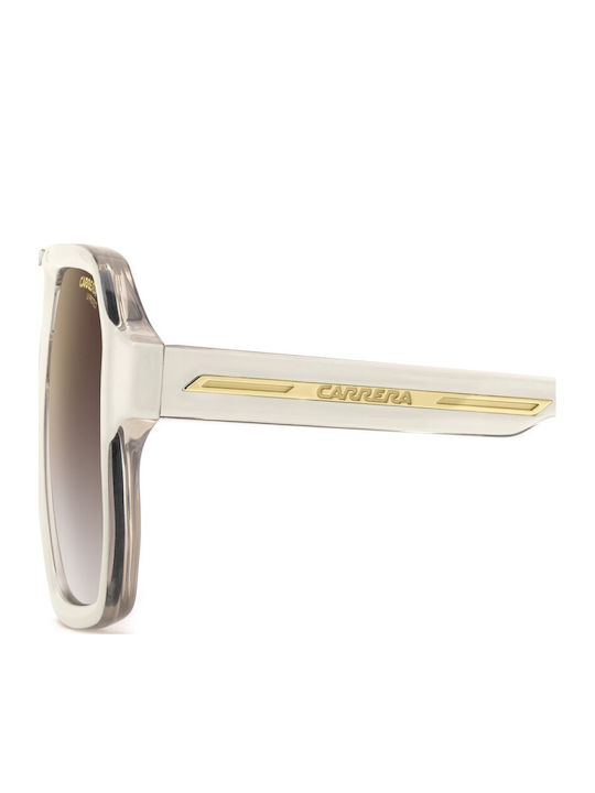 Carrera Woman Sunglasses with Beige Metallic Frame and Grey Gradient Lens 01/S VVP/YK