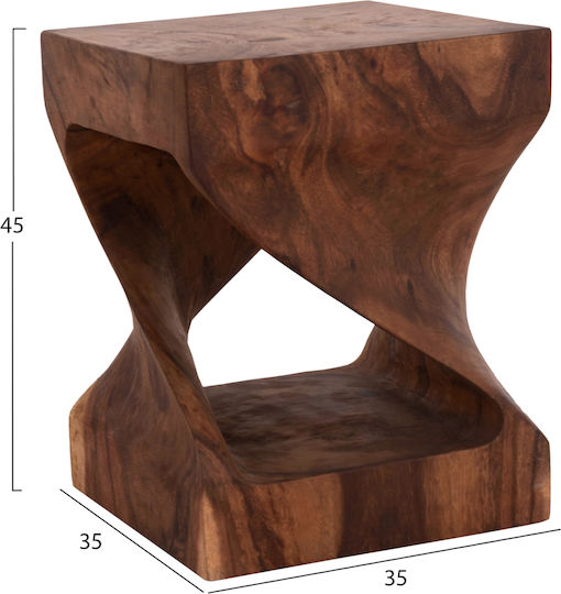 Hocker Für das Wohnzimmer Gebo Dark Natural 35x35x45cm