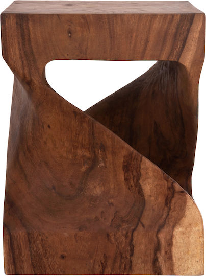 Hocker Für das Wohnzimmer Hölzernes Gebo Dark Natural 35x35x45cm