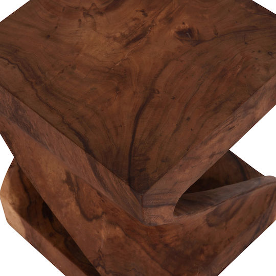 Hocker Für das Wohnzimmer Hölzernes Gebo Dark Natural 35x35x45cm